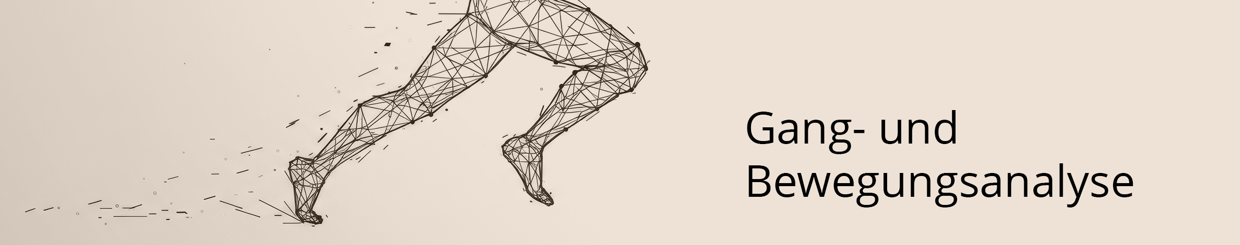 Eine abstrakte Illustration eines Läufers, konstruiert aus sich kreuzenden geometrischen Linien und Knoten. Das Design vermittelt ein Gefühl von Geschwindigkeit, Kraft und Vorwärtsbewegung. Seine futuristische Ästhetik eignet sich perfekt zur Darstellung von Konzepten im Zusammenhang mit Technologie, Sport, Innovation oder Leistung.